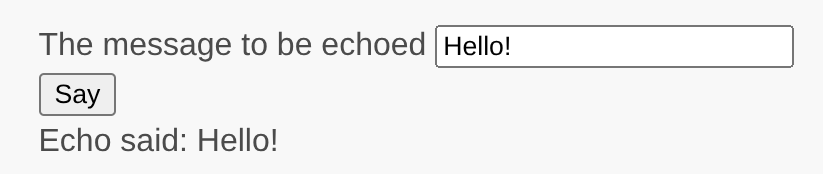 Form with a success message